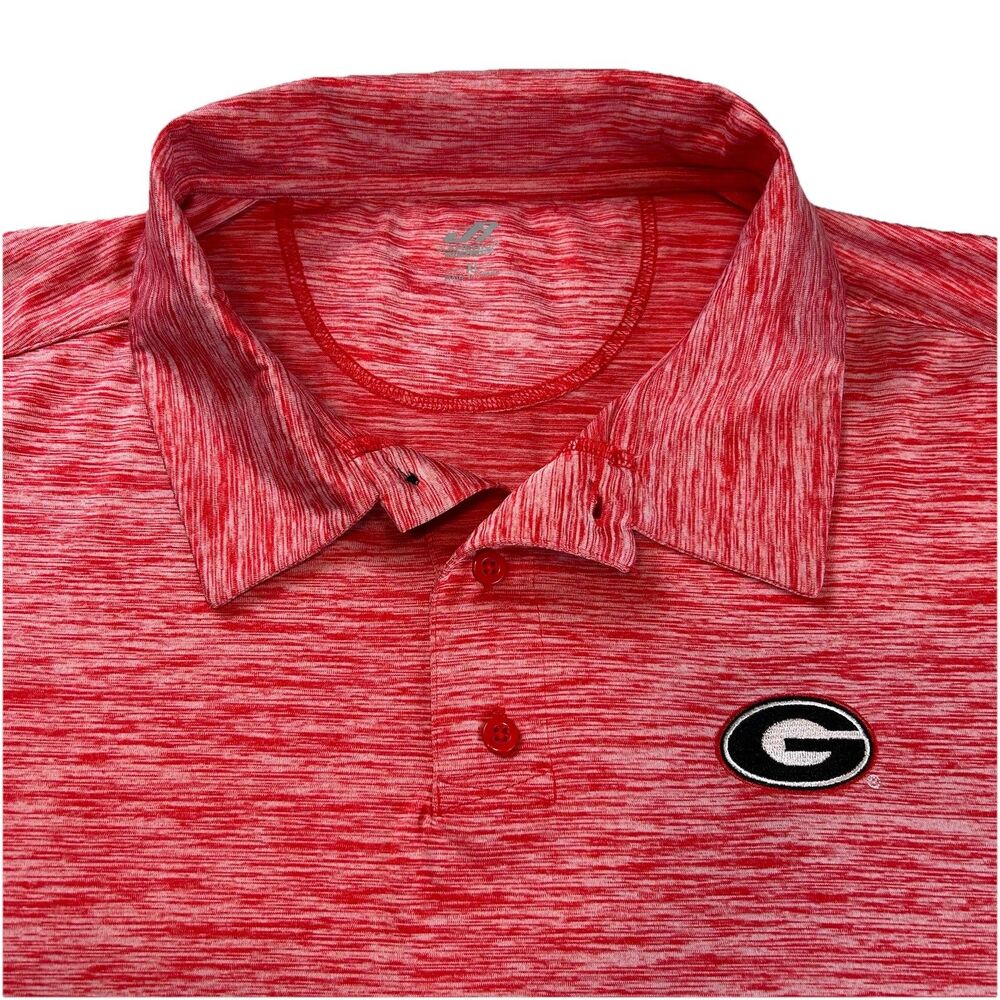 UGA Georgia Bulldogs Mens SS Polo Shirt SZ XL J America Embroidered Logo